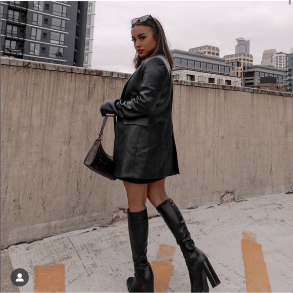 ZARA Leather Blazer - Picture 5 of 16